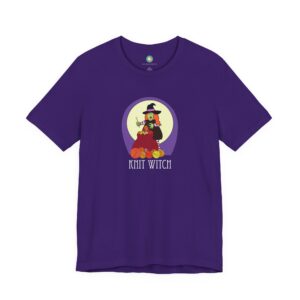 Halloween Knit Witch T-Shirt — Cute Halloween Witch Knitting Lover Tee