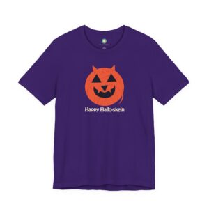 Halloween Yarn Hallo-Skein T-Shirt — Cute Pumpkin Yarn Knitting Crochet Cat Lover Tee